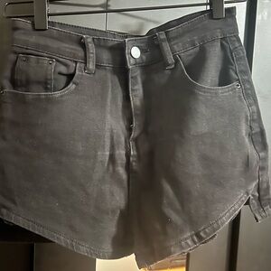 Women's Black Denim Shorts